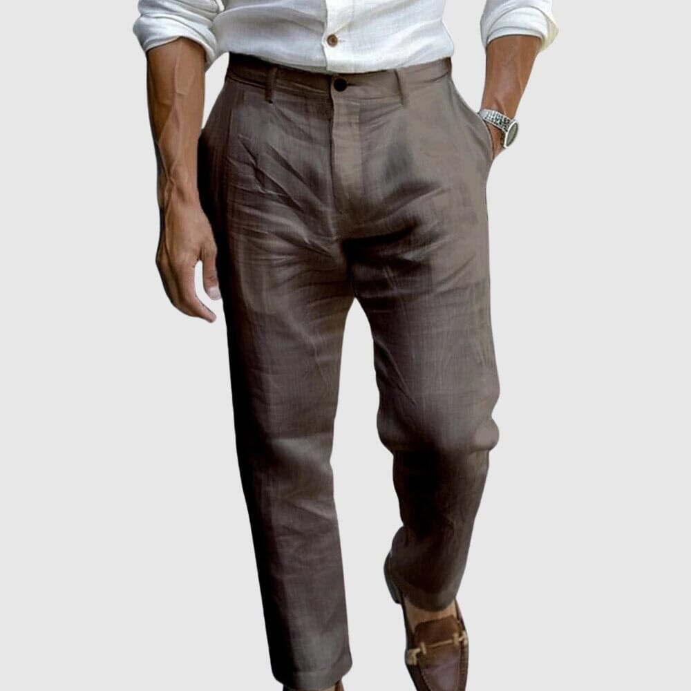 Men's Lightweight Summer Trousers - Brown