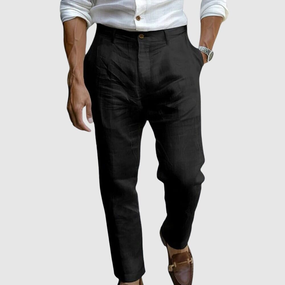 Men's Lightweight Summer Trousers - Black