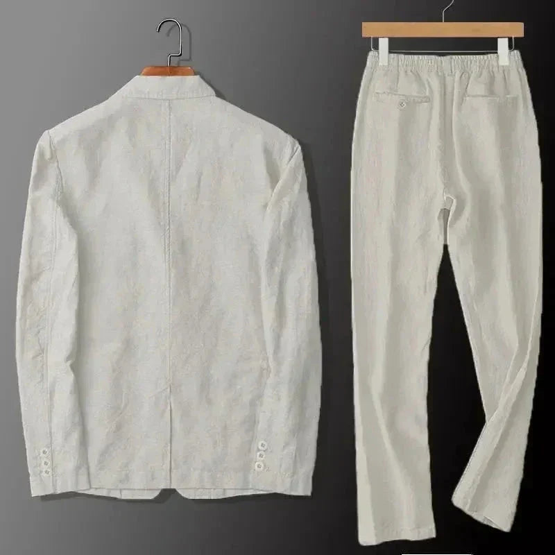 Men's Linen Blazer and Trousers Set