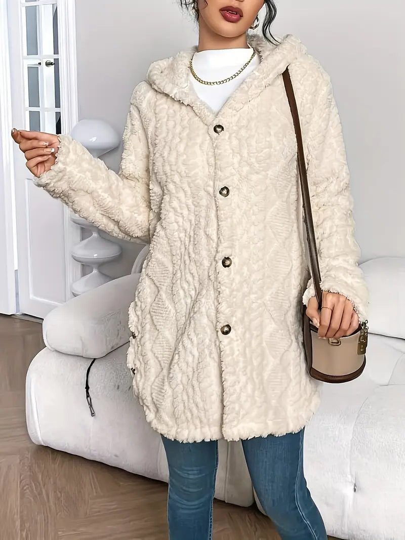 Women's Fleece Oversized Hooded Cardigan
