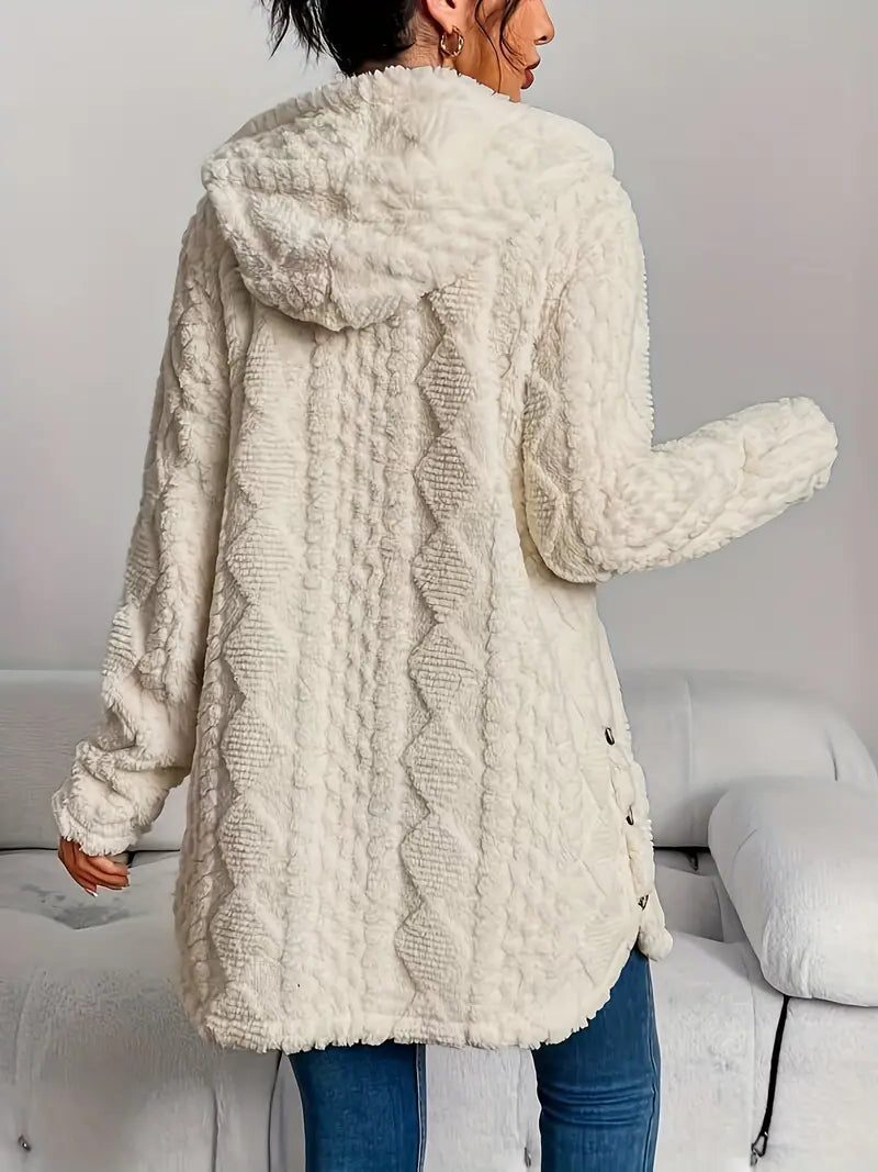 Women's Fleece Oversized Hooded Cardigan