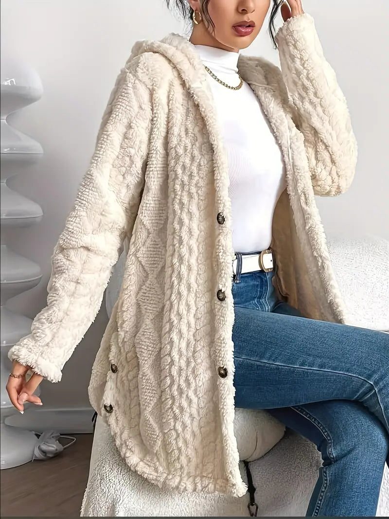 Women's Fleece Oversized Hooded Cardigan