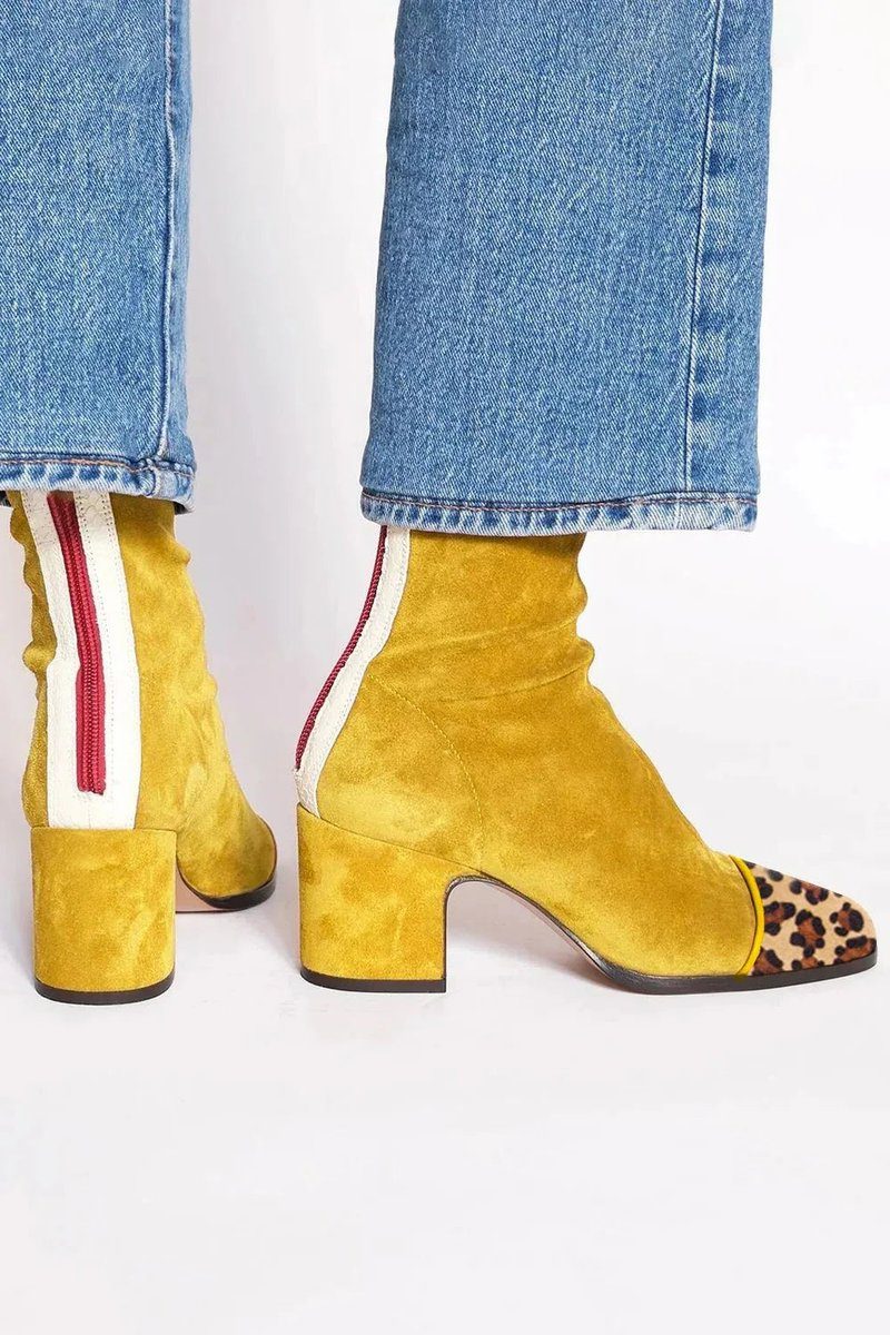 Women's Suede Block Heel Ankle Boots