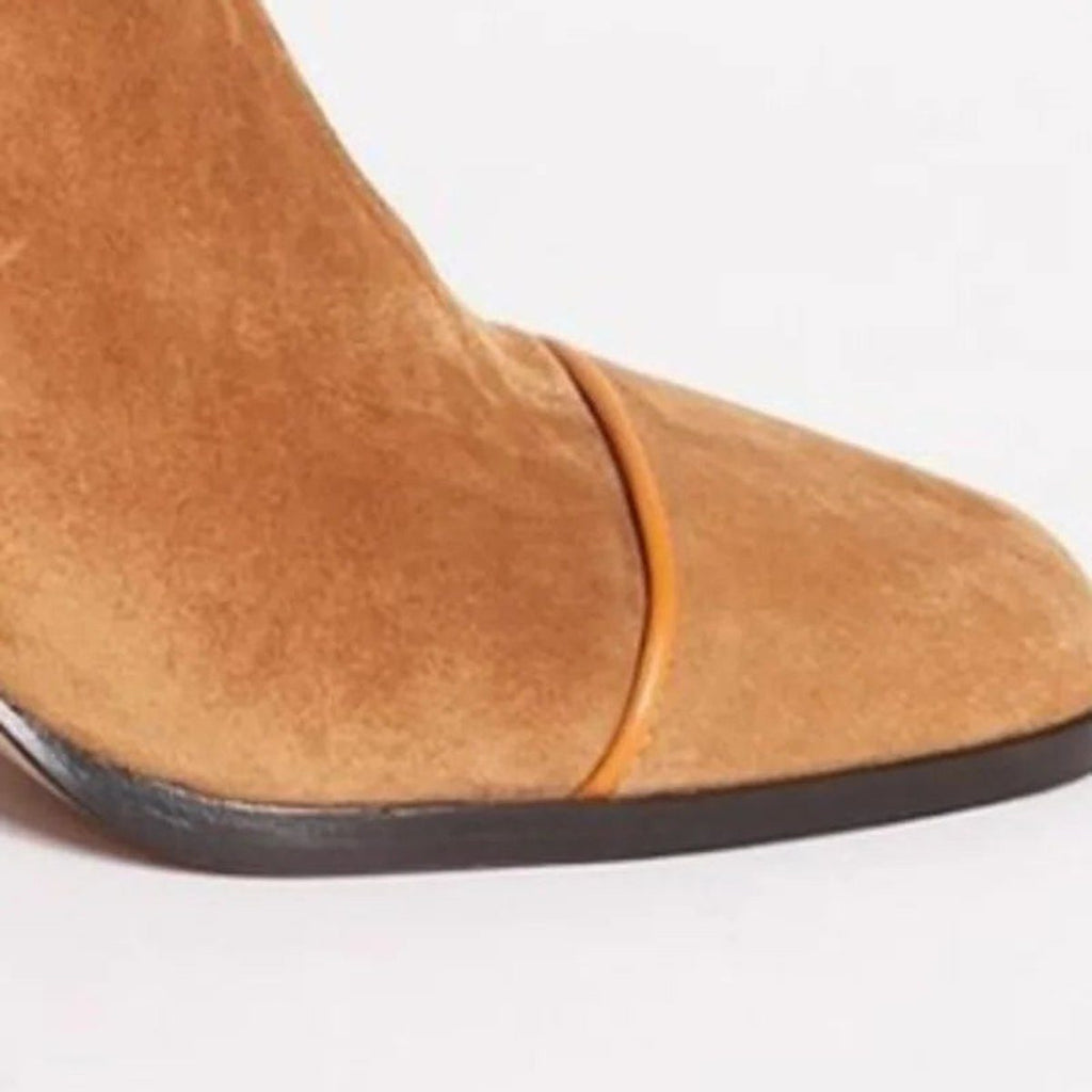 Women's Suede Block Heel Ankle Boots