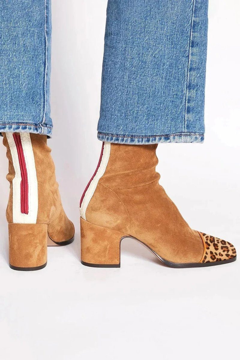 Women's Suede Block Heel Ankle Boots