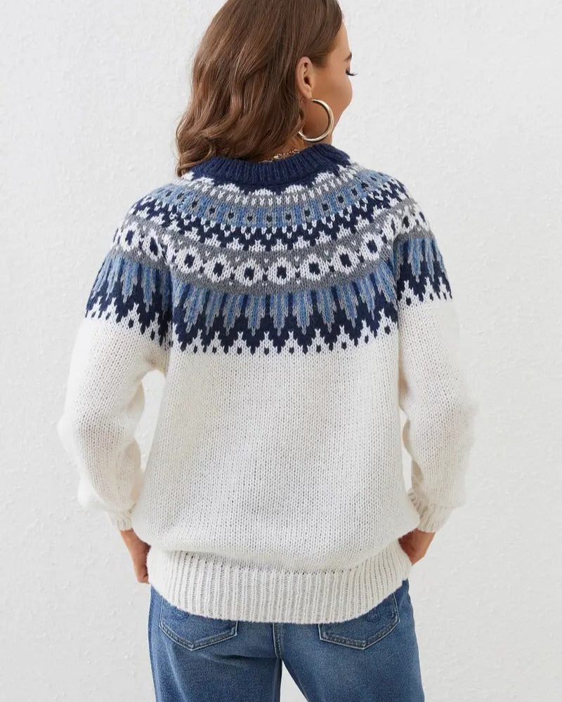 Women's Fair Isle Yoke Crew Neck Sweater