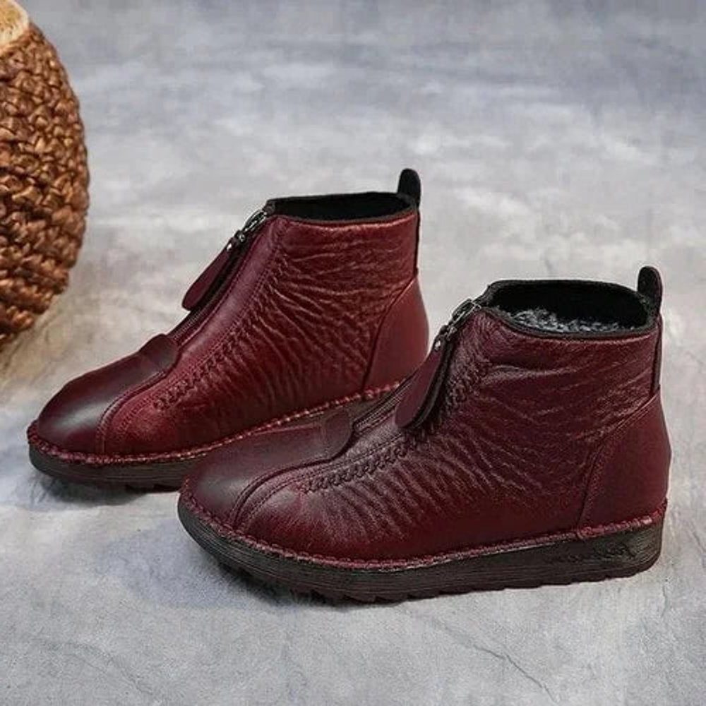 Women's Fleece-Lined Zip-Up Ankle Boots