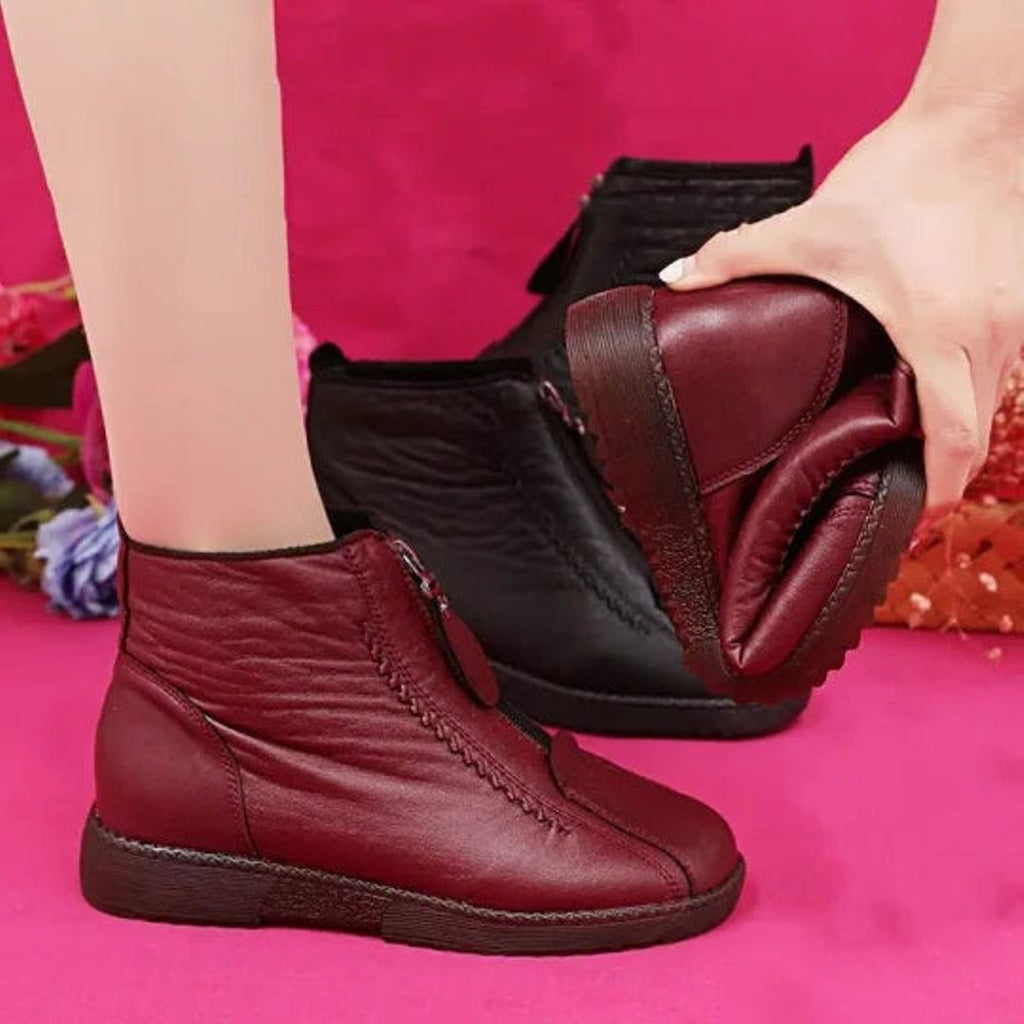 Women's Fleece-Lined Zip-Up Ankle Boots