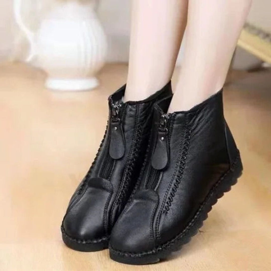 Women's Fleece-Lined Zip-Up Ankle Boots