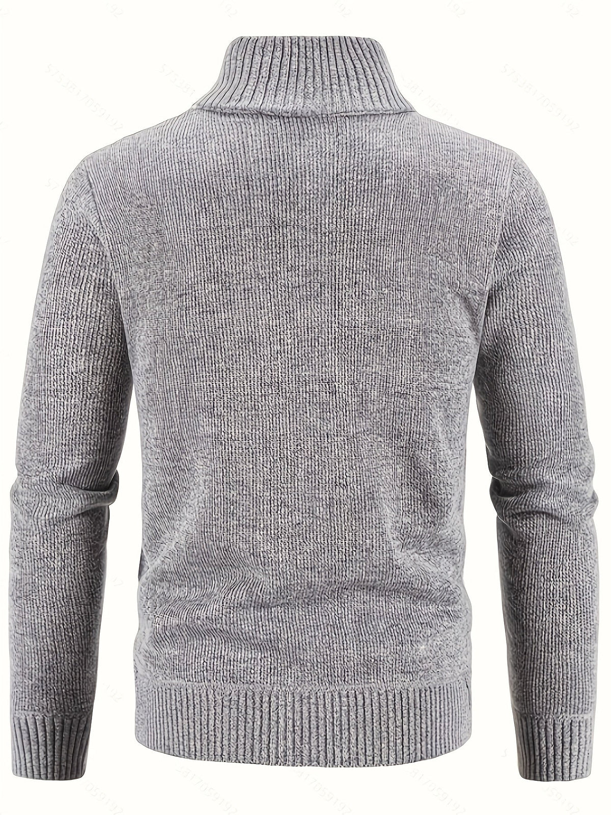 Men's Cable-Knit Stand Collar Full-Zip Cardigan