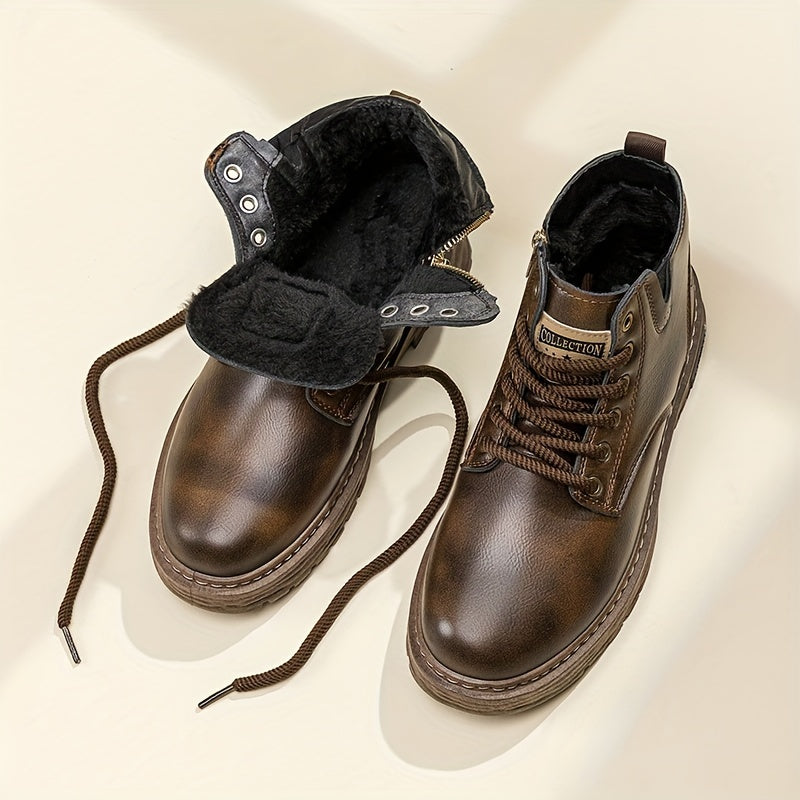 Men's Plush-Lined High-Top Boots