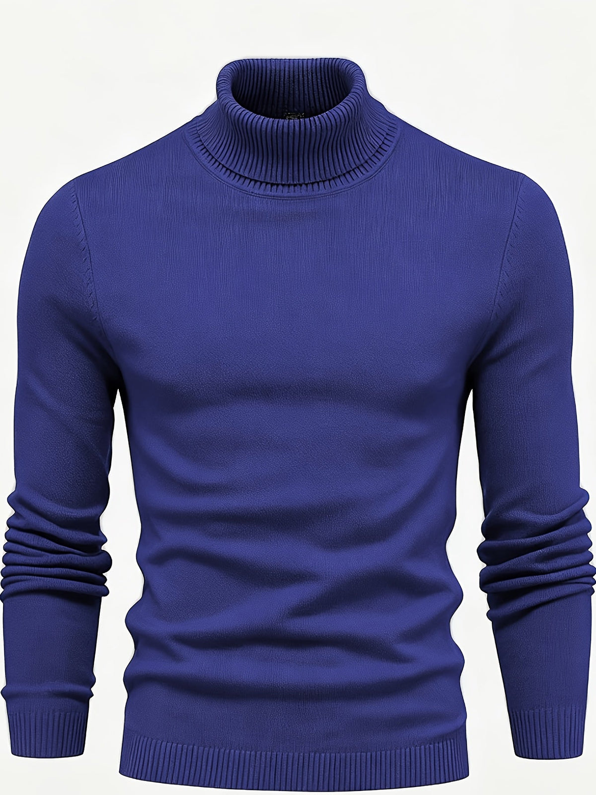 Men's Ribbed Roll-Neck Sweater - Bronze