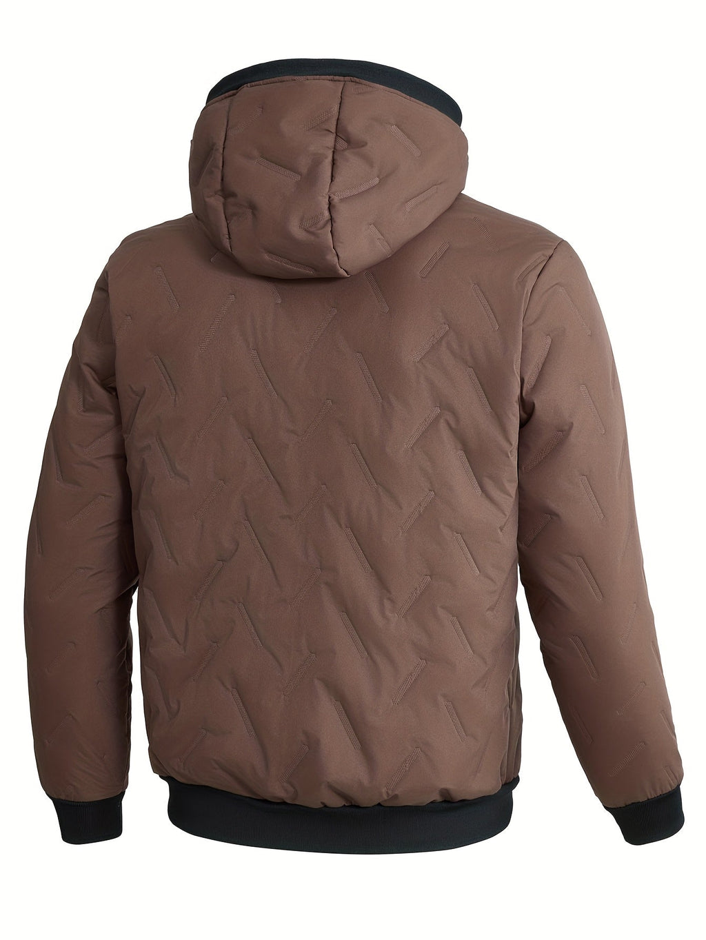 Men's Plush-Lined Hooded Full-Zip Winter Jacket