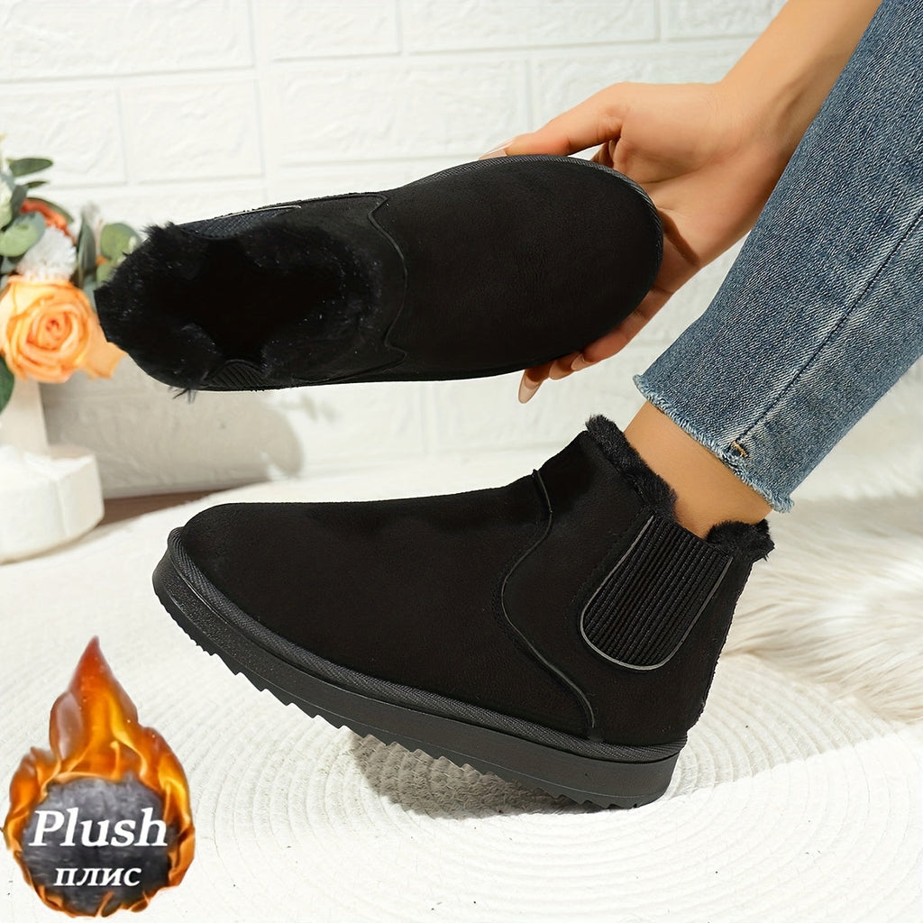 Women's Plush Platform Ankle Boots