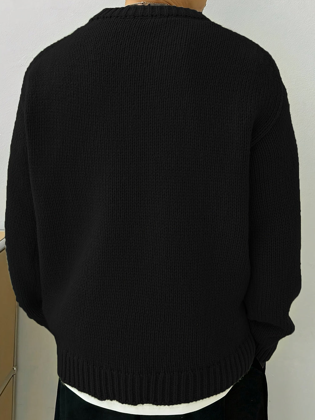 Women's Relaxed Drop-Shoulder Round Neck Sweater