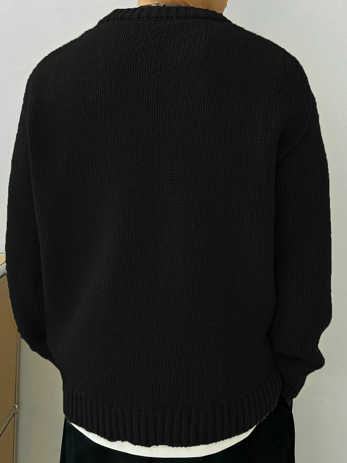 Women's Relaxed Drop-Shoulder Round Neck Sweater