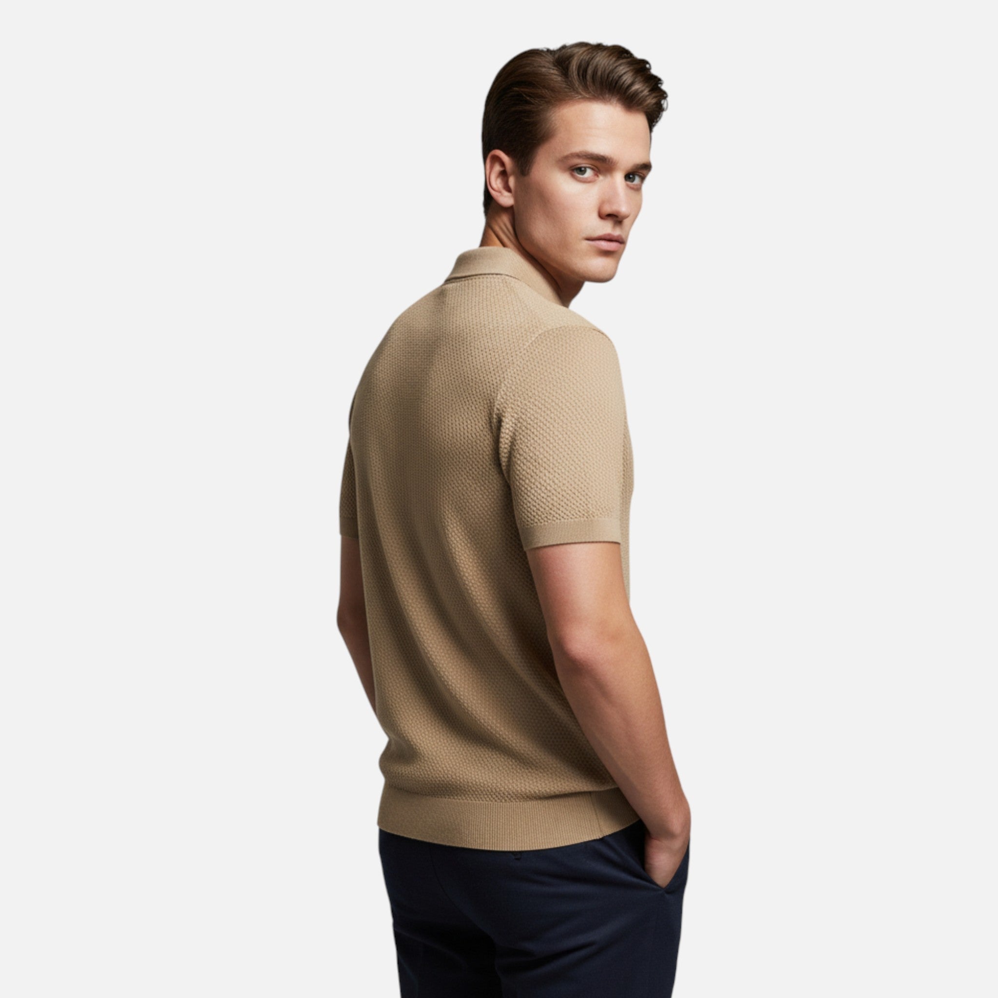 Men's Wool Pineapple Polo Shirt