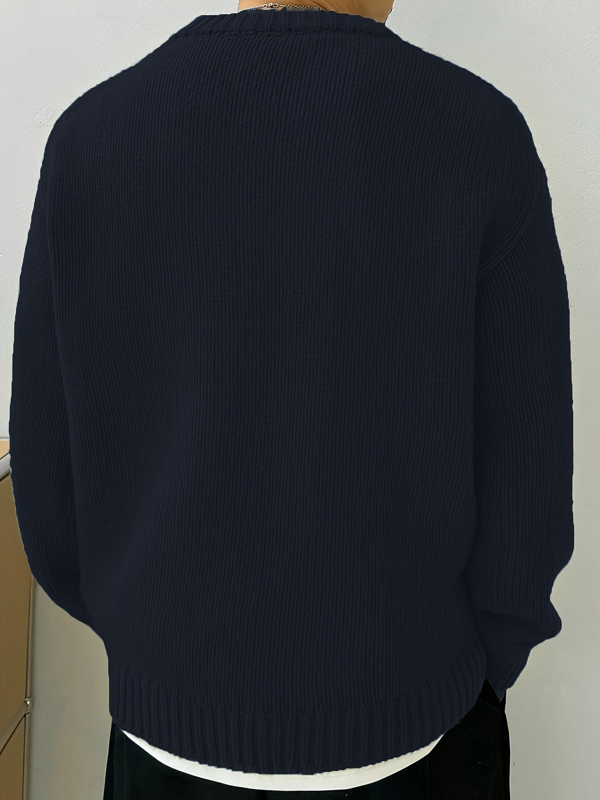 Women's Relaxed Drop-Shoulder Round Neck Sweater