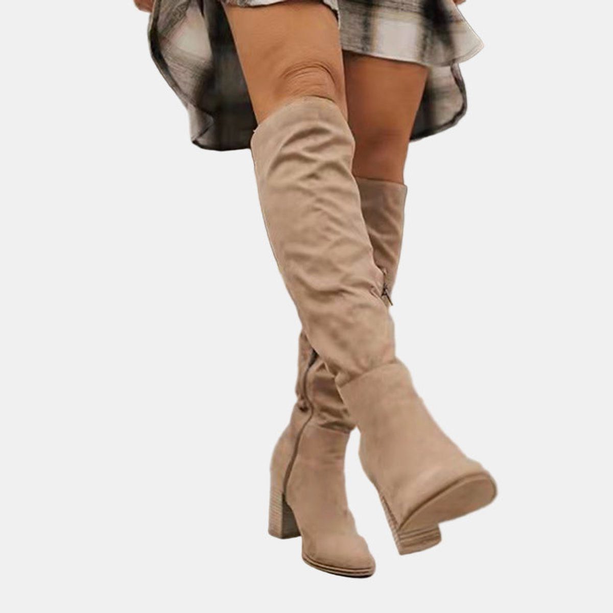 Women's Stretch Over-the-Knee Block Heel Boots