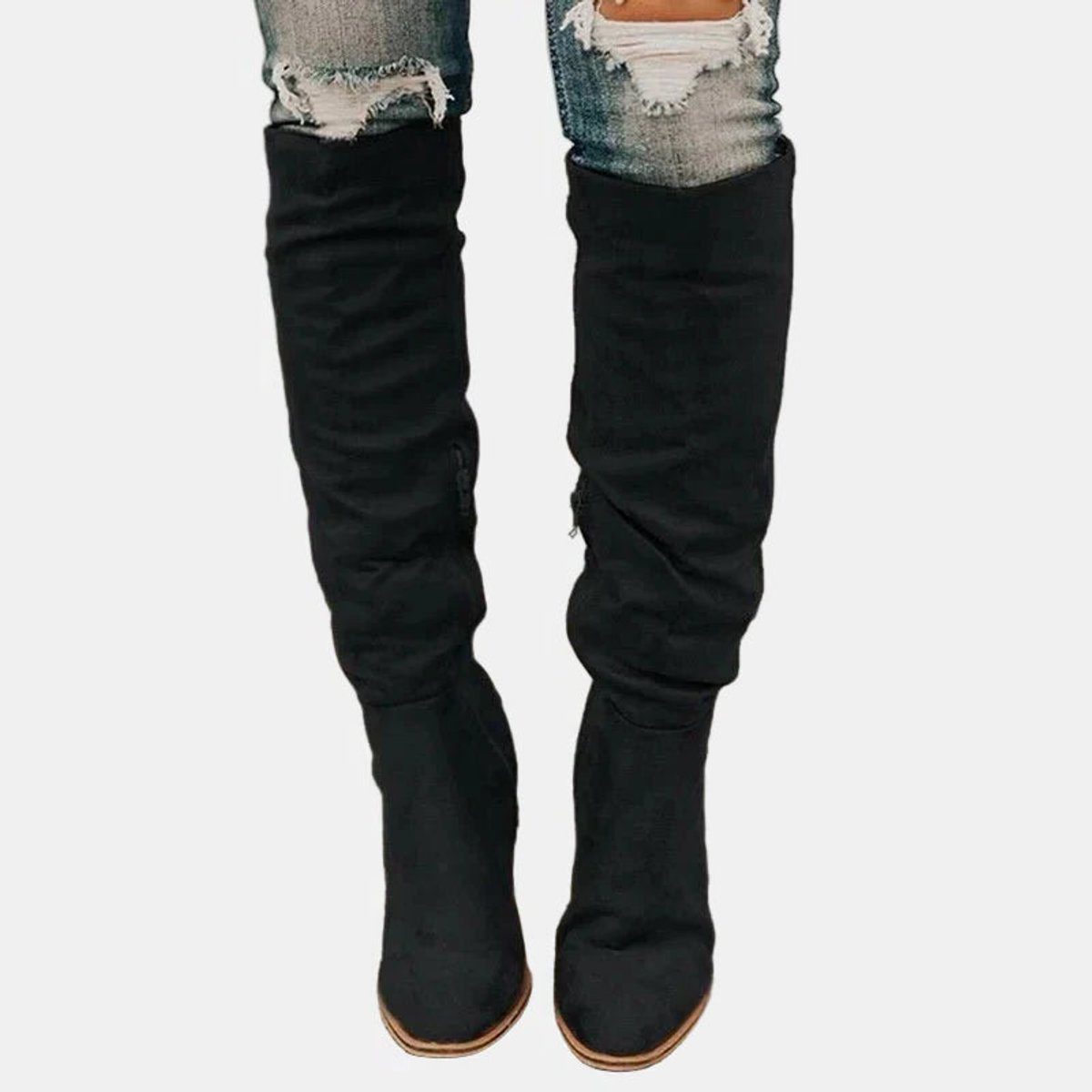 Women's Stretch Over-the-Knee Block Heel Boots