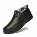 Men's Warm-Lined Slip-On Winter Ankle Boots - Black