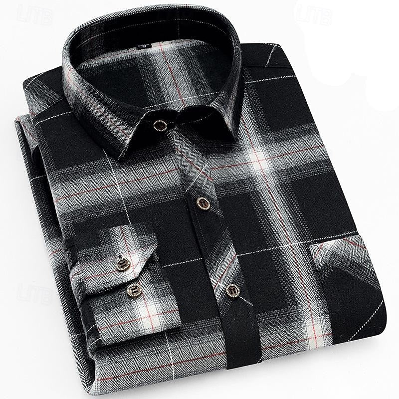 Men's Plaid Check Button-Up Overshirt
