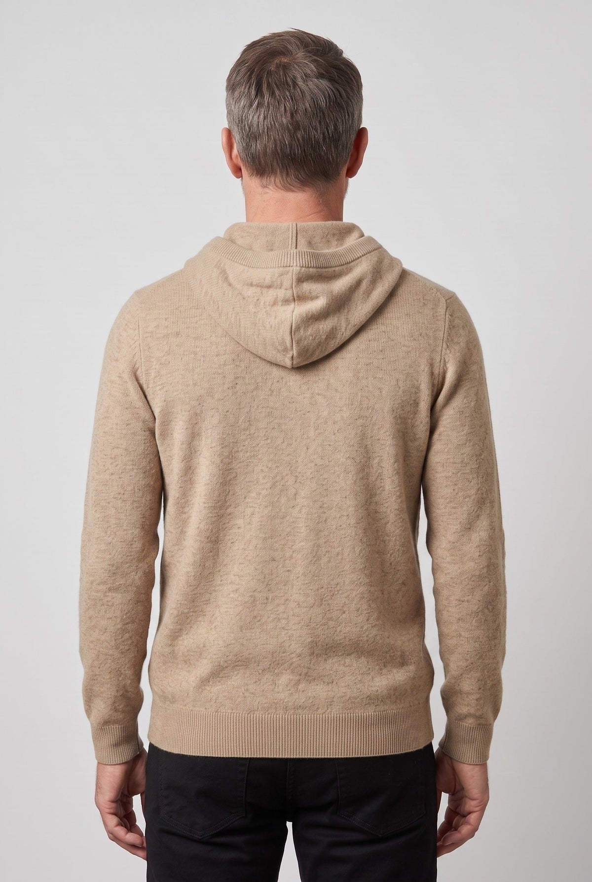Men's Fine-Knit Drawstring Hooded Sweater