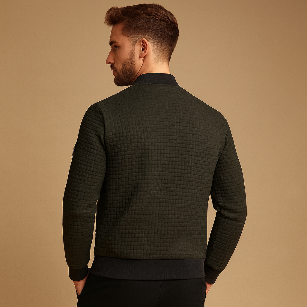 Men's Cable-Knit Half-Zip Roll Collar Sweater