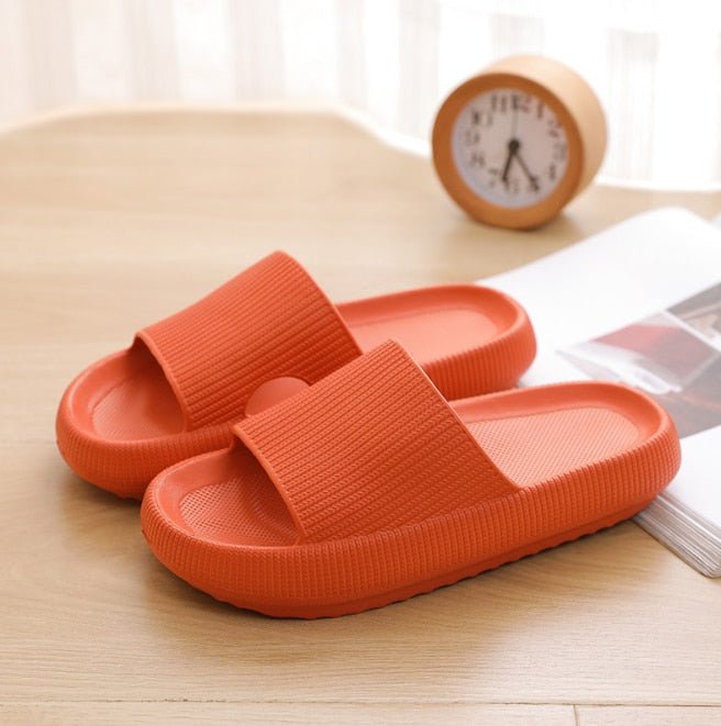 Women's Textured Strap Cushioned Slide Slippers - Orange