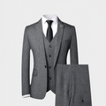 Men's Tailored Three Piece Suit Waistcoat Set for Ceremonies - Dark Gray