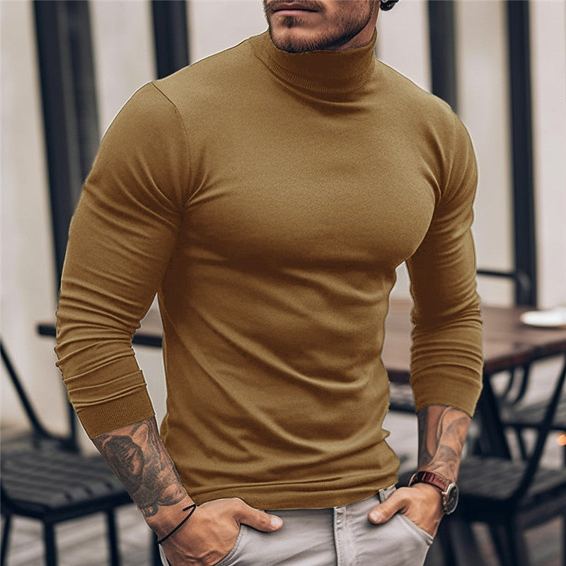 Men's Streamlined Long-Sleeve Turtleneck - White
