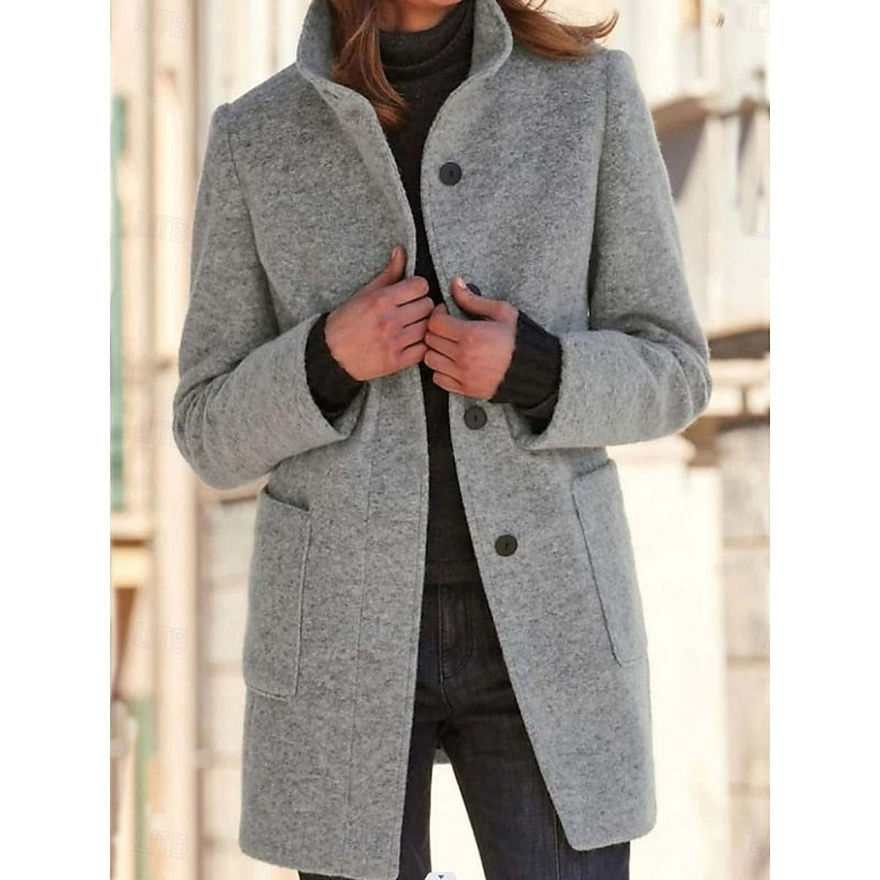 Women's Tailored Stand Collar Winter Coat