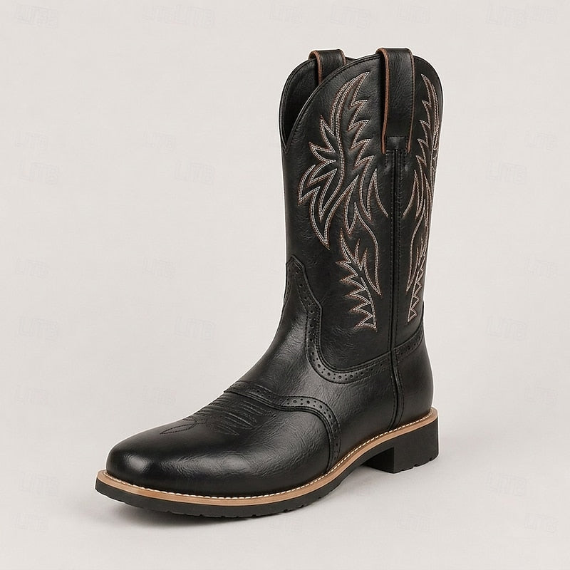 Men's Classic Two-Tone Western Cowboy Boots