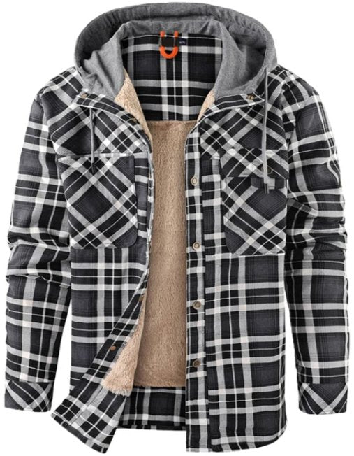 Men's Printed Fleece-Lined Jacket - Gray