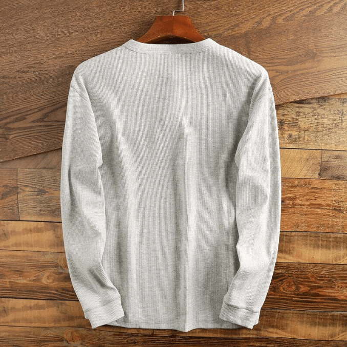 Men’s Waffle Knit Henley Shirt