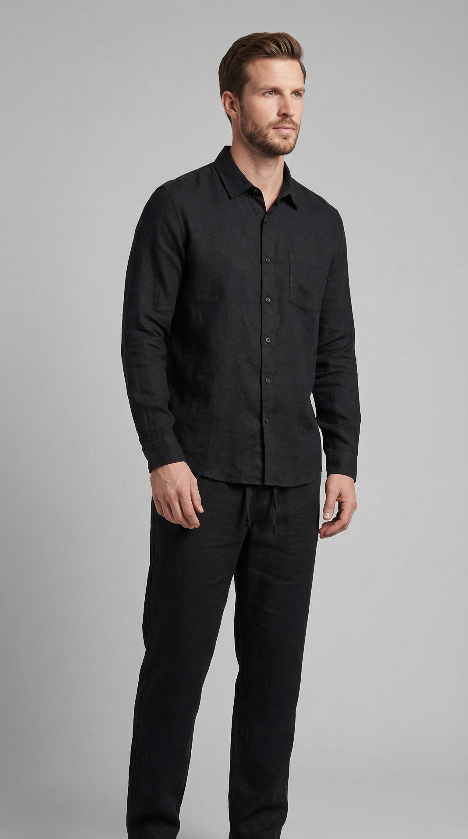 Men's Relaxed Linen Shirt Trouser Set