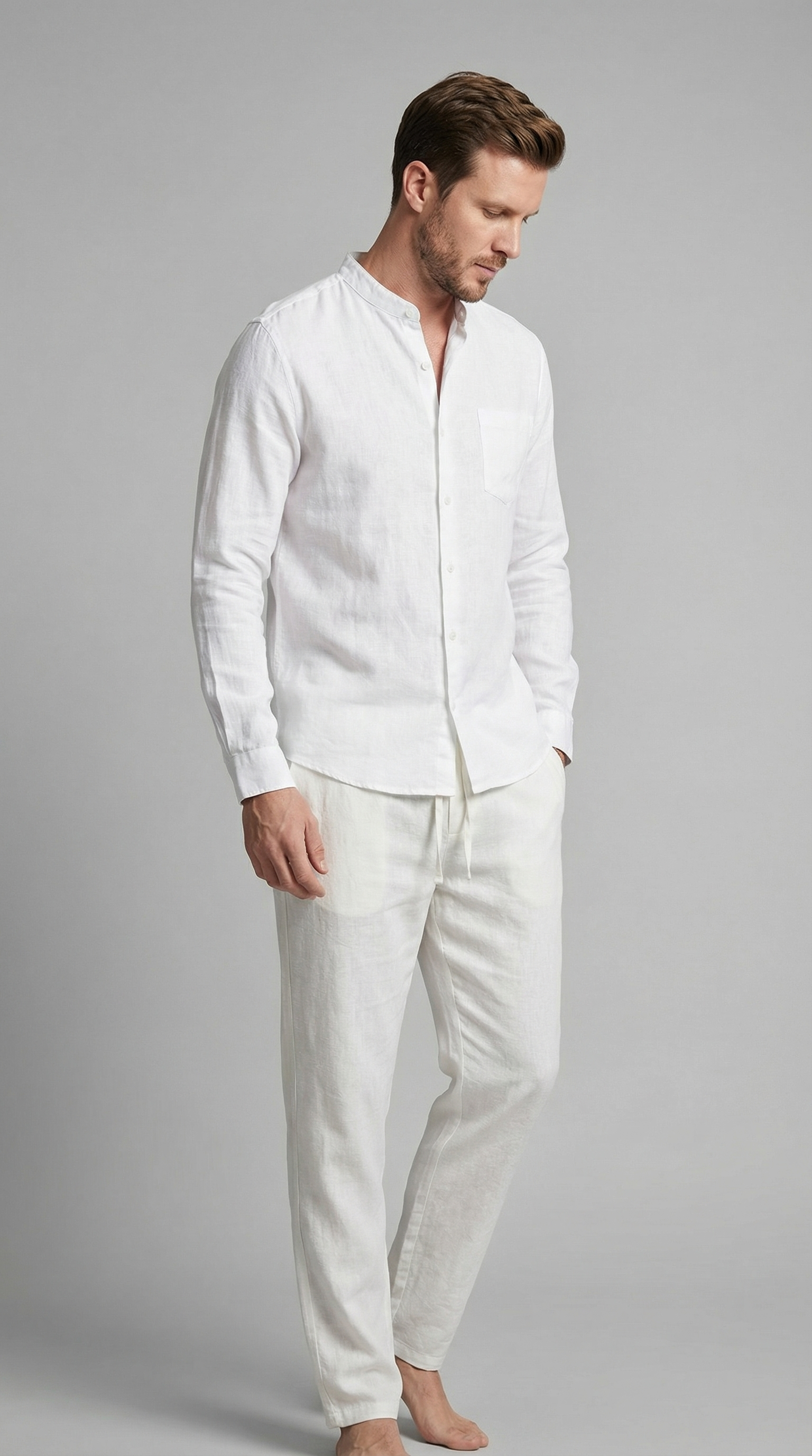 Men's Relaxed Linen Shirt Trouser Set
