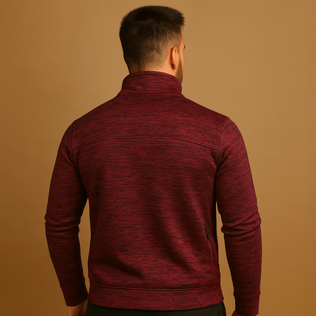 Men's Lightweight Full-Zip Stand Collar Midlayer Cardigan