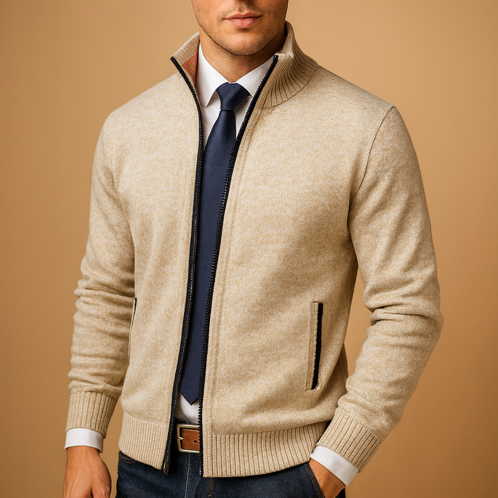 Men's Classic Zip-Up Cardigan Sweater