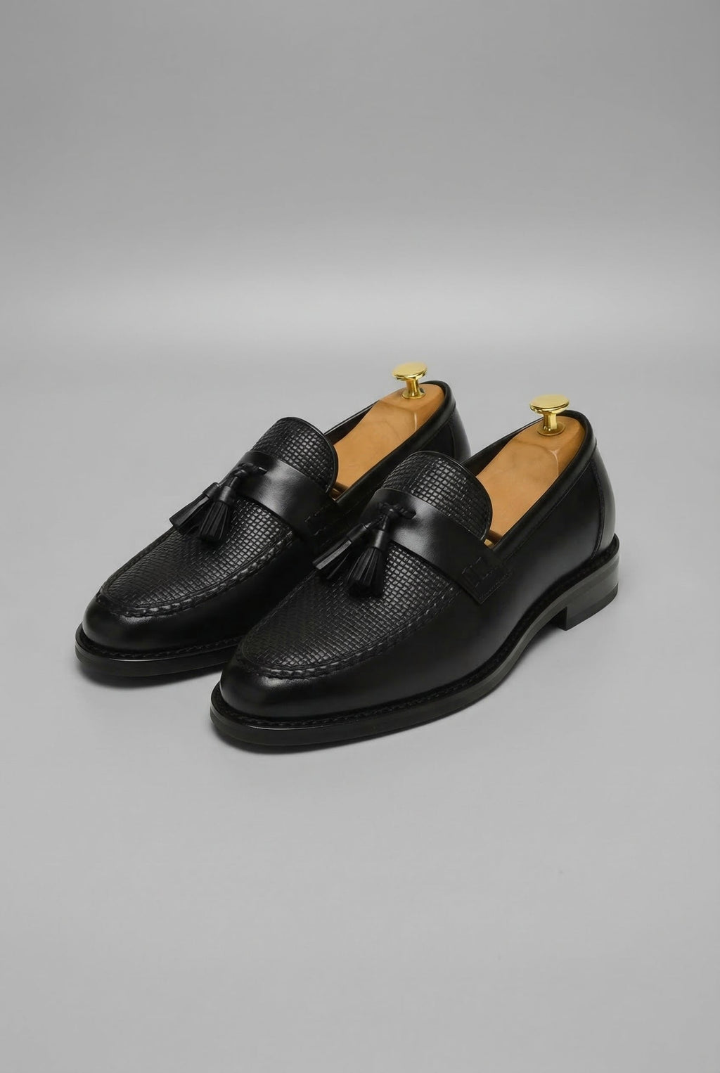 Men's Woven Leather Tassel Loafers