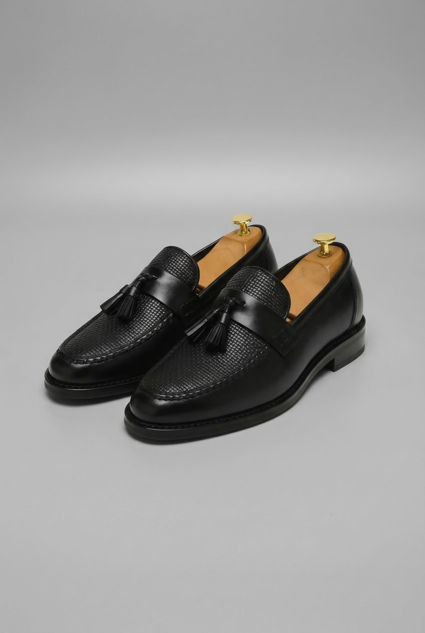 Men's Woven Leather Tassel Loafers