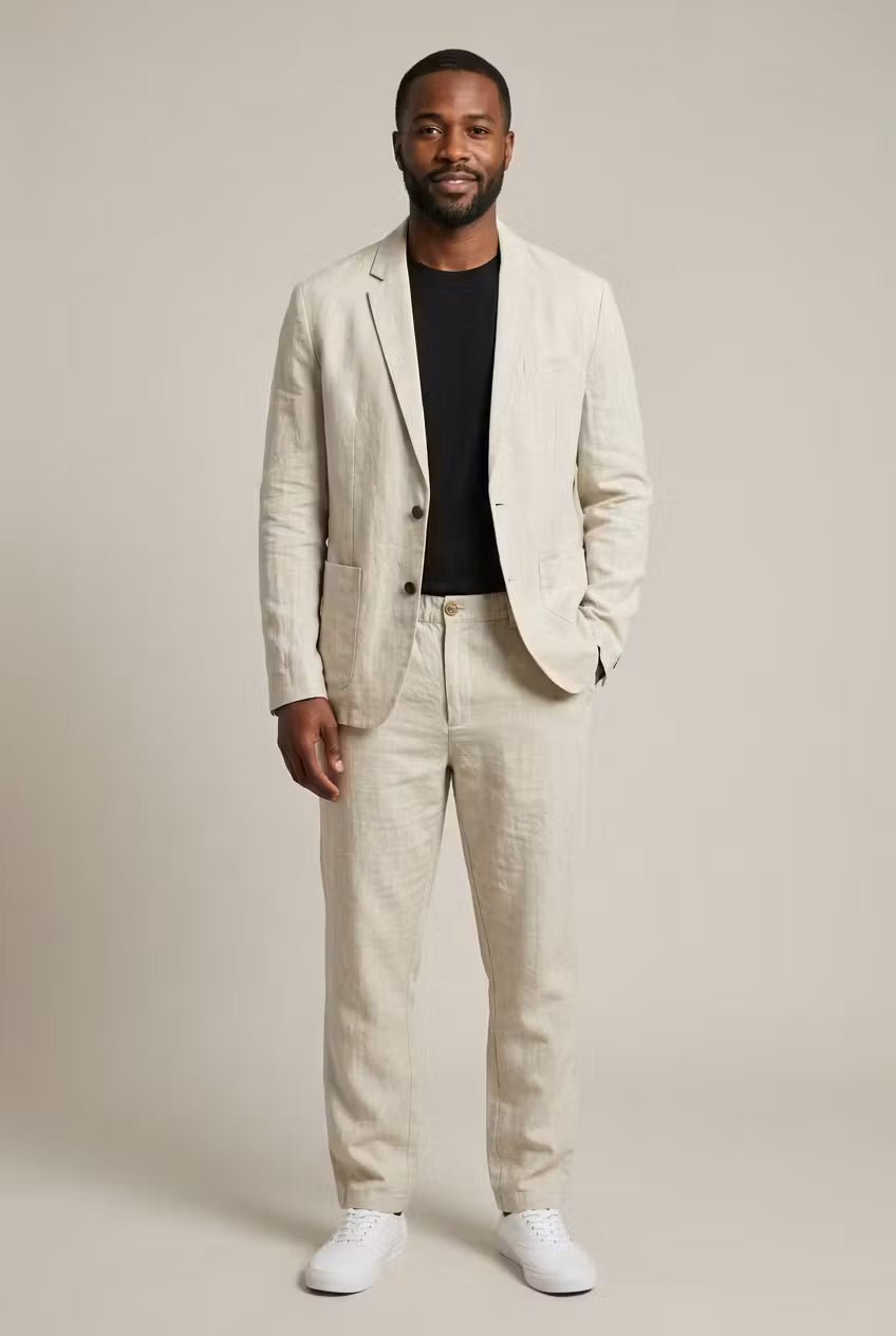 Men's Breathable Linen Suit Set