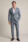 Men's Durable Nylon Business Suit Slim Fit Two Weddings - Light Blue