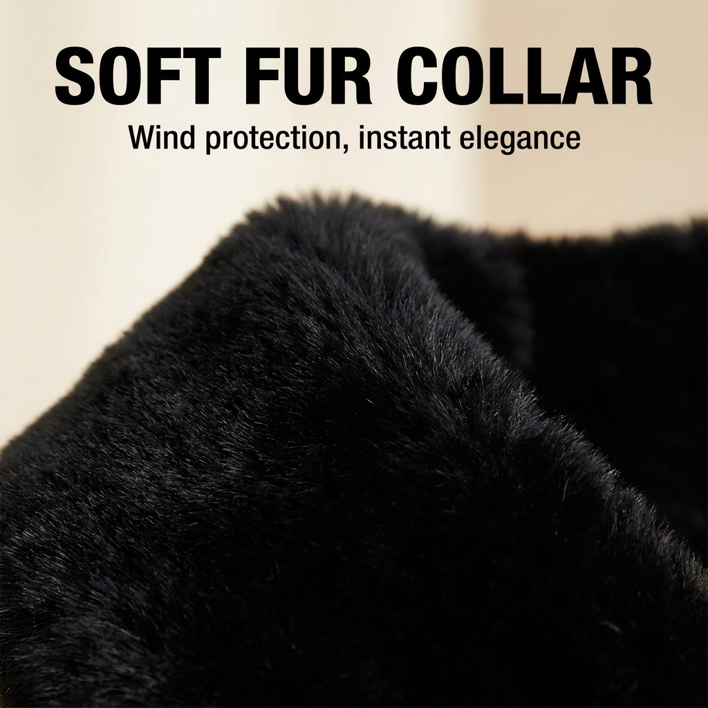 Women's Plaid Faux Fur Collar Jacket