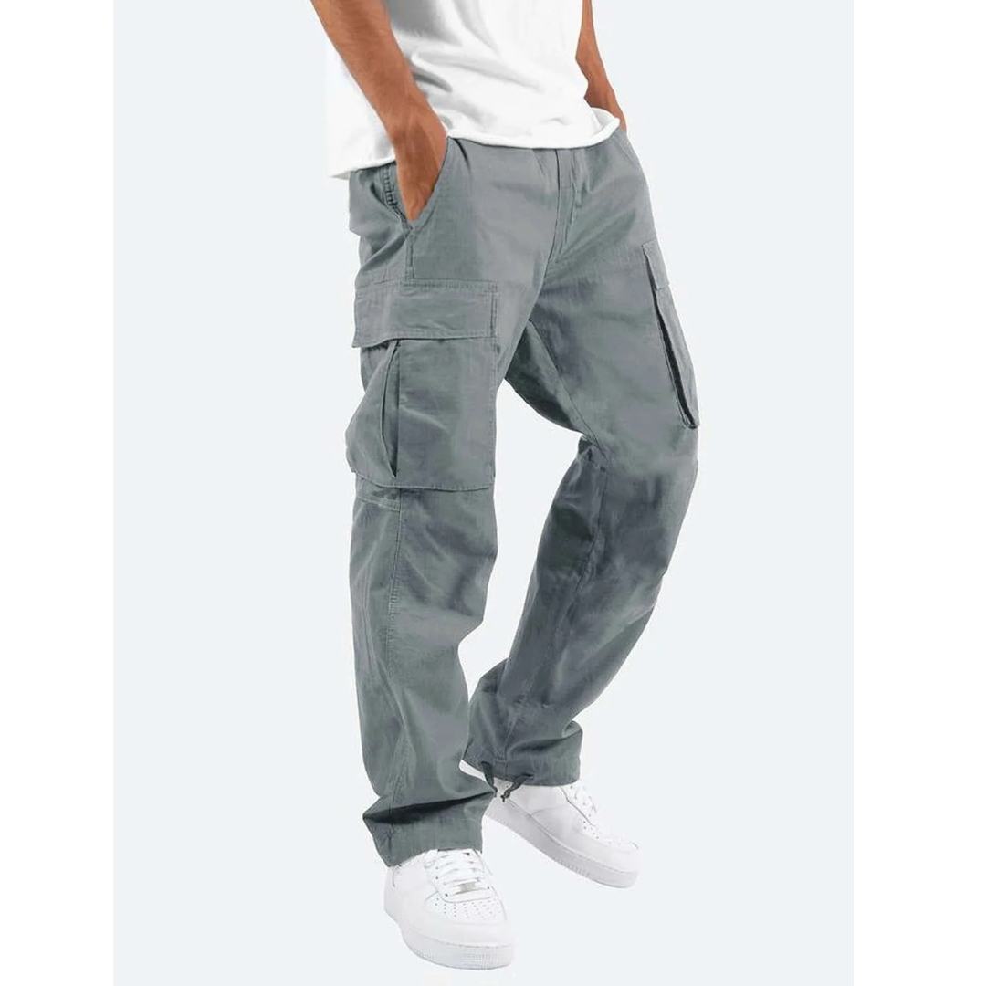 Men's Relaxed Cargo Trousers - Gray