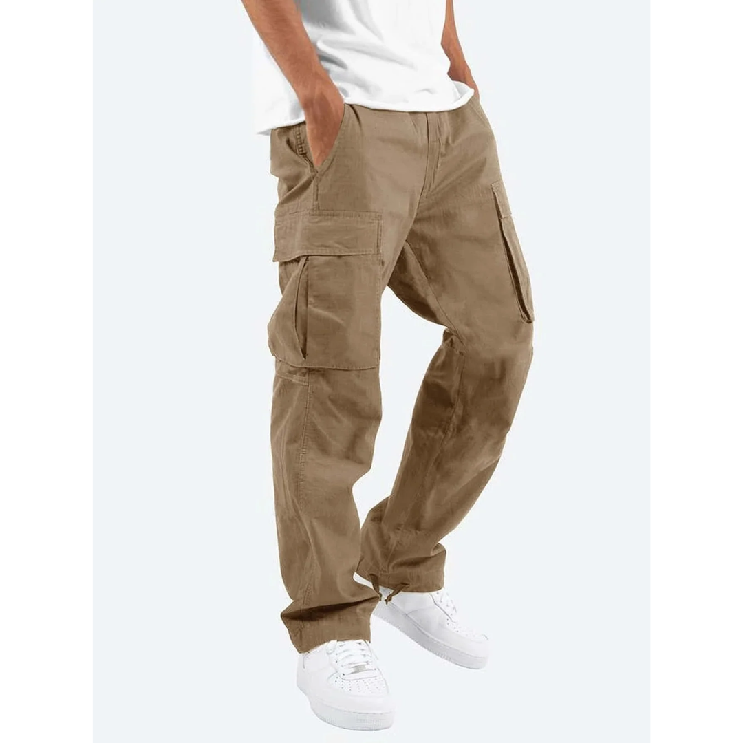 Men's Relaxed Cargo Trousers - Brown