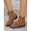 Women's Tailored Low Block Heel Ankle Boots - Brown