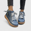 Women's Orthopedic Lace-Up Boots - Blue