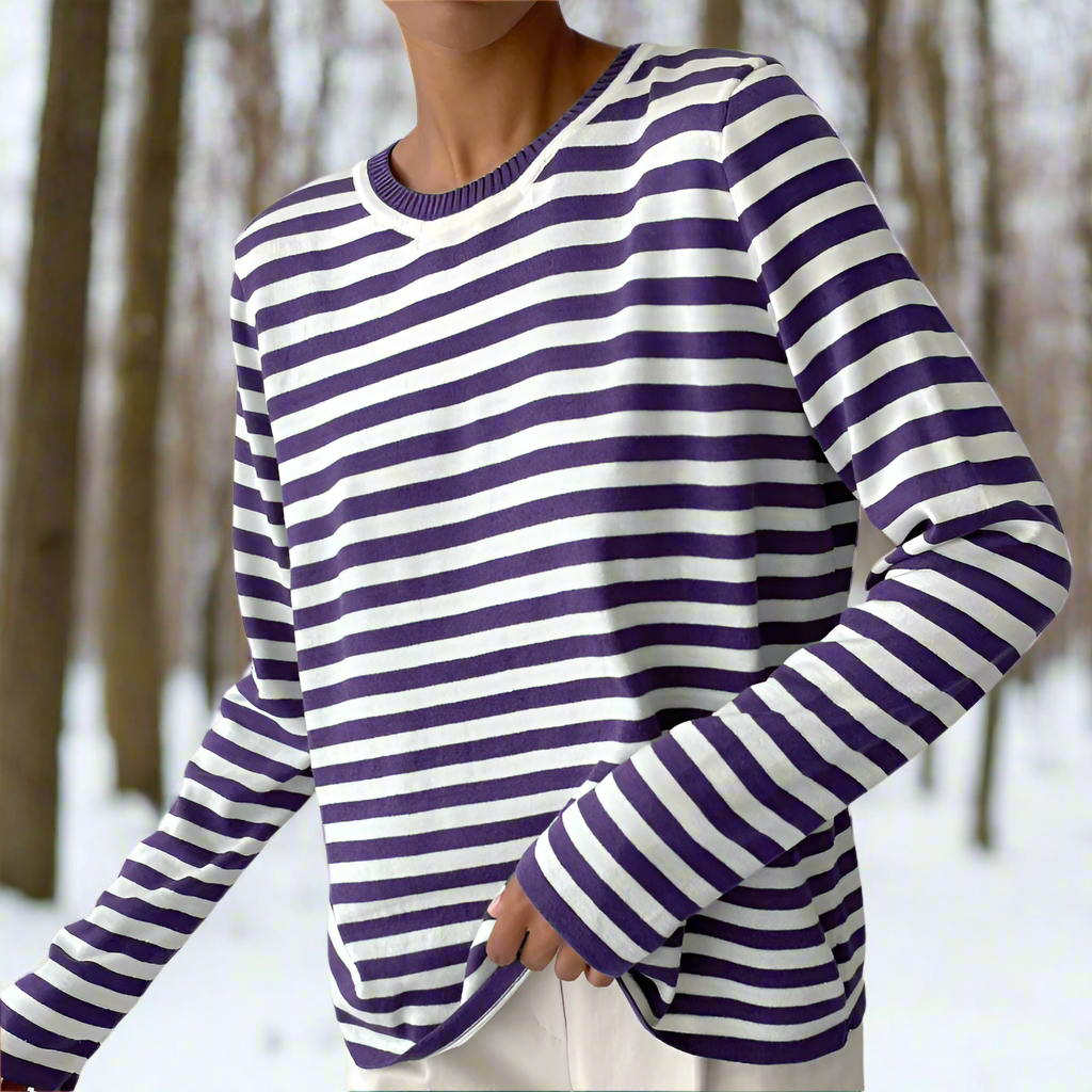 Women's Printed Long Sleeve Top - Purple