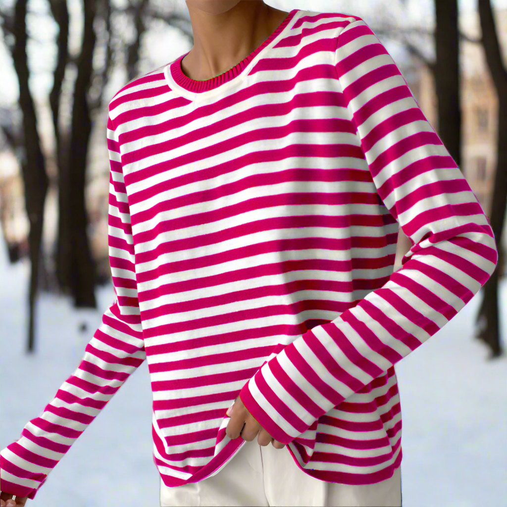 Women's Printed Long Sleeve Top - Hot Pink